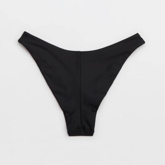 NWT! Aerie Super High Cut Cheekier Plus Bikini Bottom in True Black - Size XXL - Picture 4 of 8